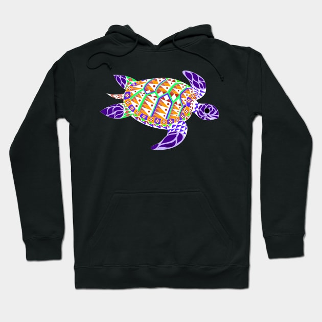 colorful and fun turtle tortoise ecopop art Hoodie by jorge_lebeau